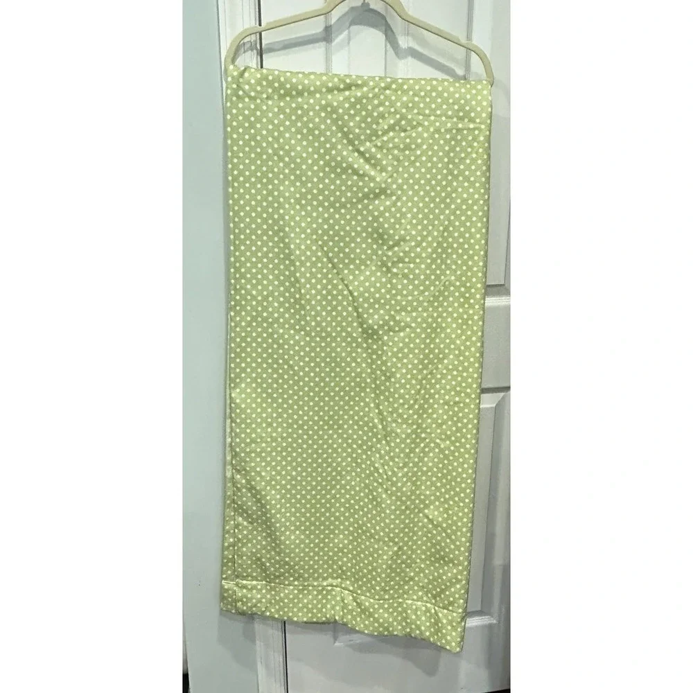 Pottery Barn Kids Curtain Panel Blackout Lining Polka Dots Green White Cotton